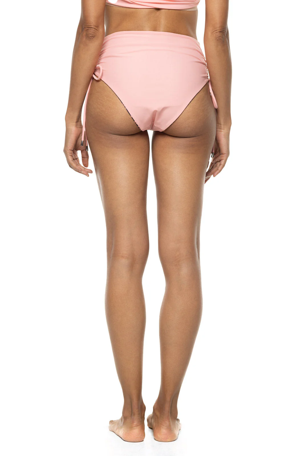 Women's Myrtle Reversible Ruche Adjustable Swim Bottoms | Peachy Pink Colorblock - Image 6
