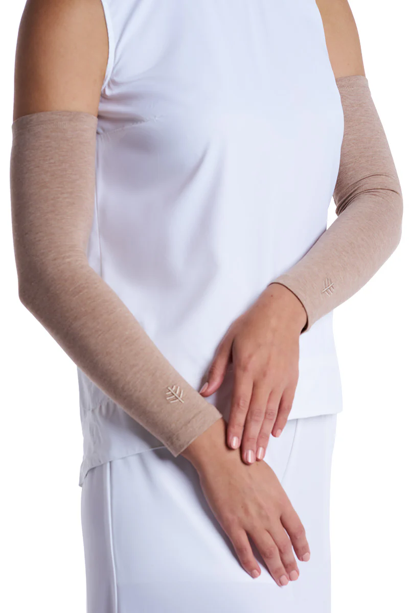 Women's Navagio Arm Sleeves | Dark Taupe Heather - Image 4