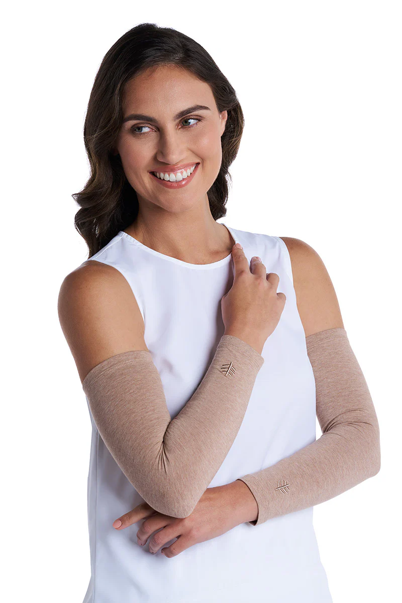 Women's Navagio Arm Sleeves | Dark Taupe Heather - Image 6