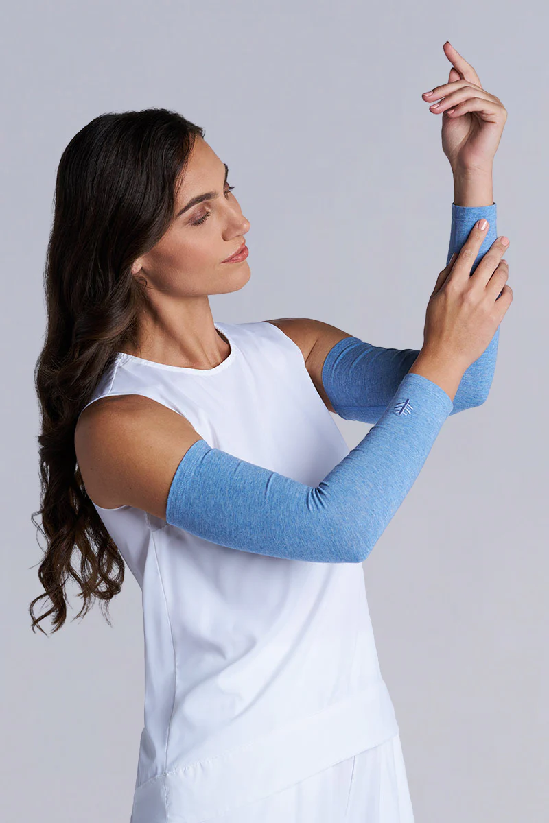 Women's Navagio Arm Sleeves | Light Blue Heather - Image 2