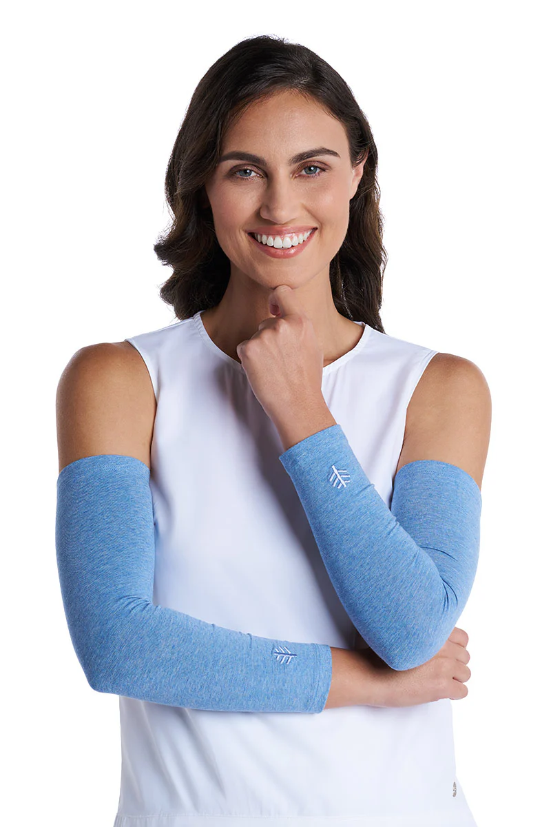 Women's Navagio Arm Sleeves | Light Blue Heather - Image 3