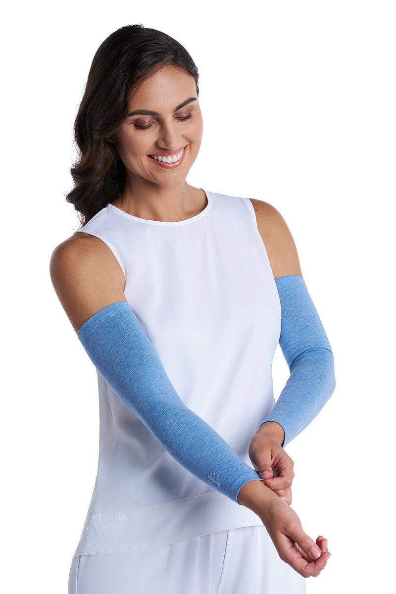 Women's Navagio Arm Sleeves | Light Blue Heather - Image 5