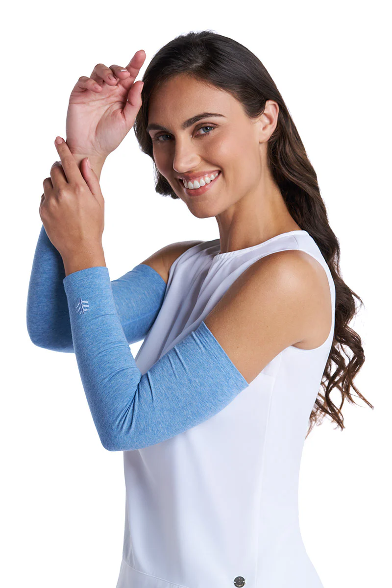 Women's Navagio Arm Sleeves | Light Blue Heather - Image 6
