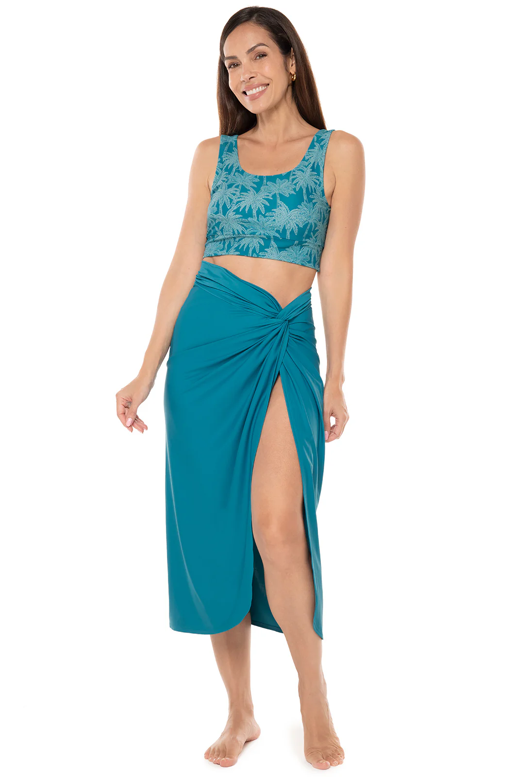 Womens North Bay Village Knot Cover-Up | Tahitian Teal - Image 5