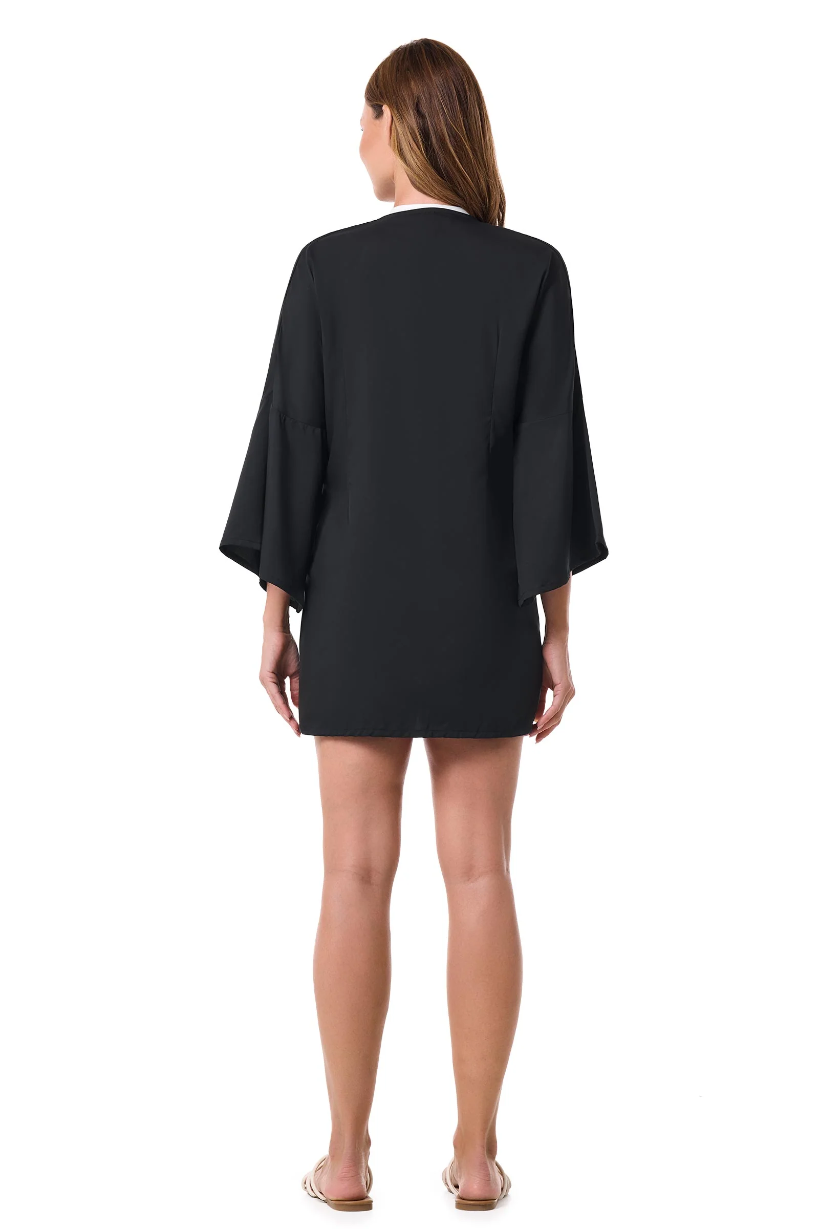 Women's Ocean Drive Cover-Up with Front Tie | Black - Image 4