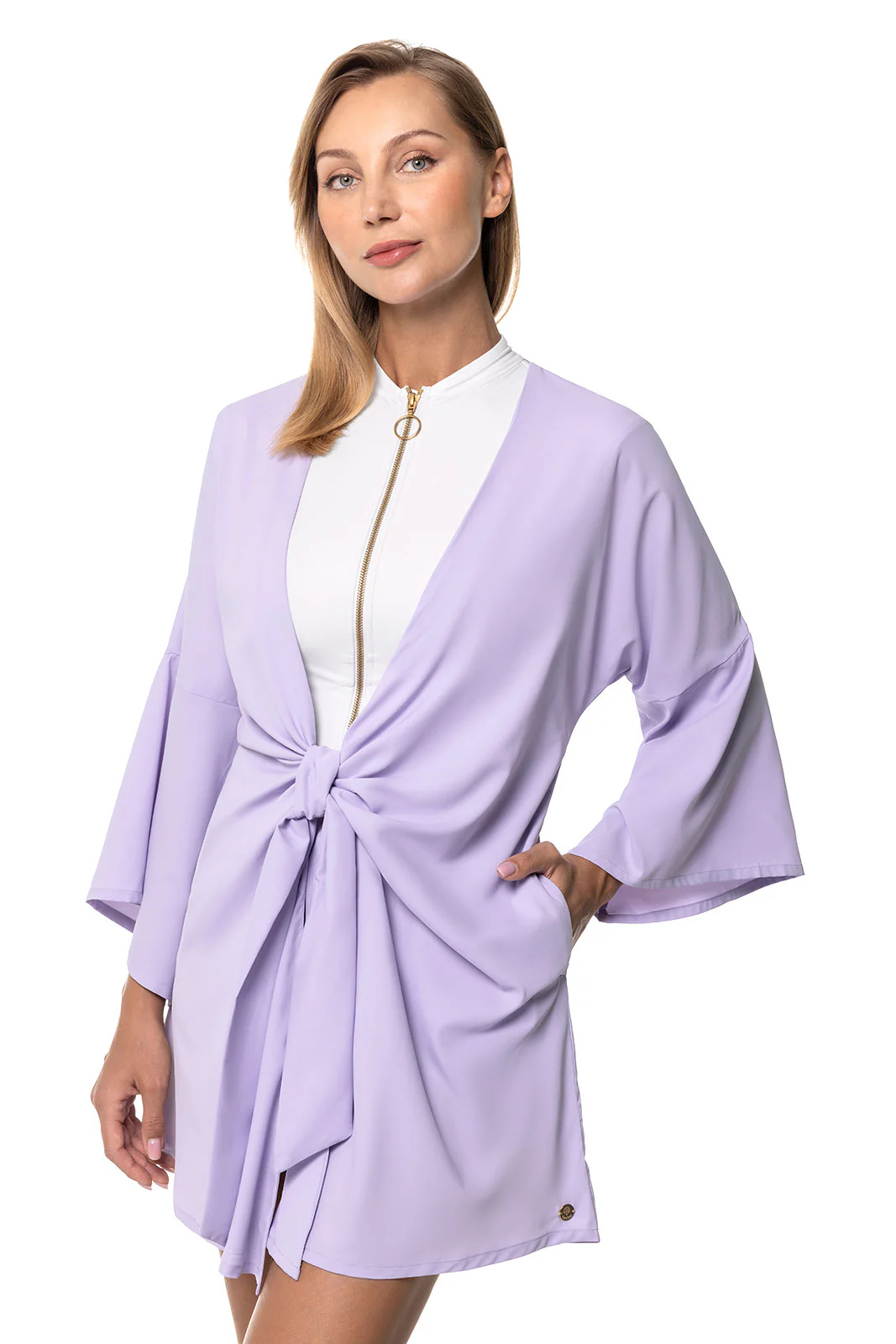 Women's Ocean Drive Cover-Up with Front Tie | Lavendula - Image 3