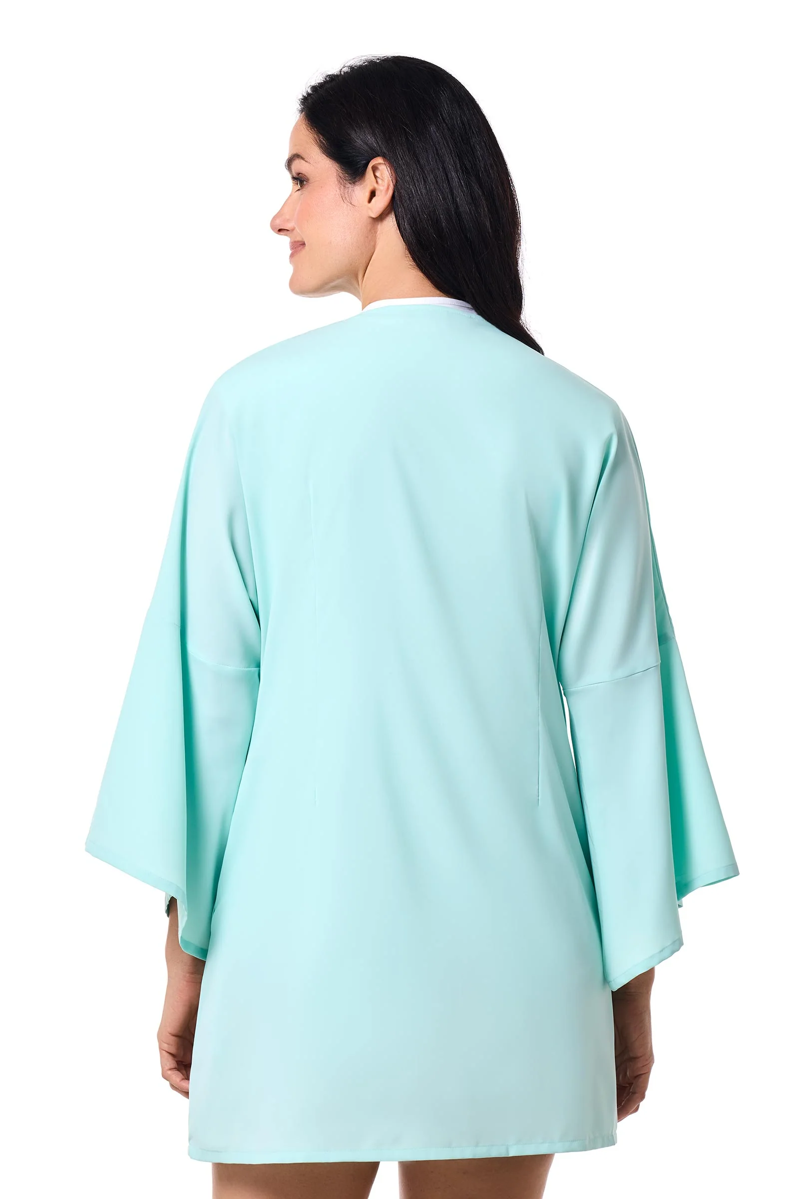 Women's Ocean Drive Cover-Up with Front Tie | Misty Aqua - Image 4