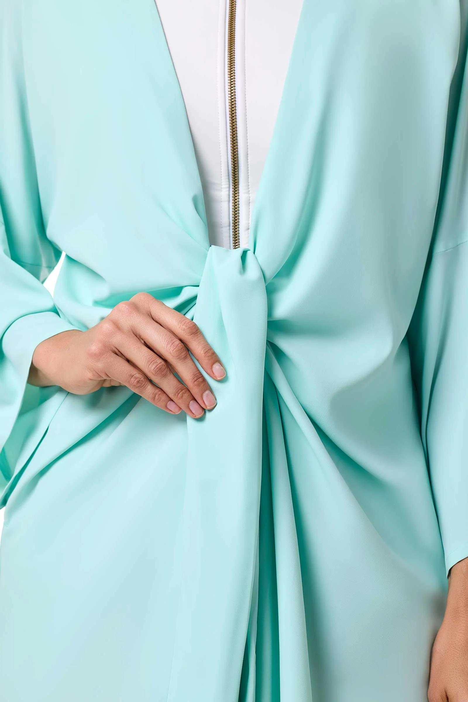 Women's Ocean Drive Cover-Up with Front Tie | Misty Aqua - Image 7