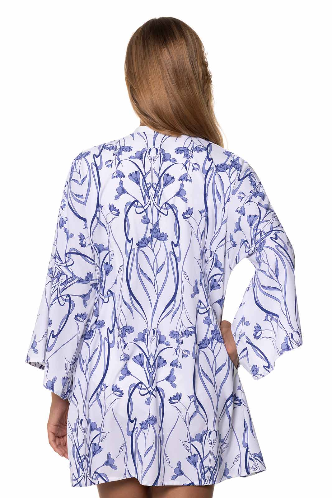 Women's Ocean Drive Cover-Up with Front Tie | White Iris Dusk - Image 5