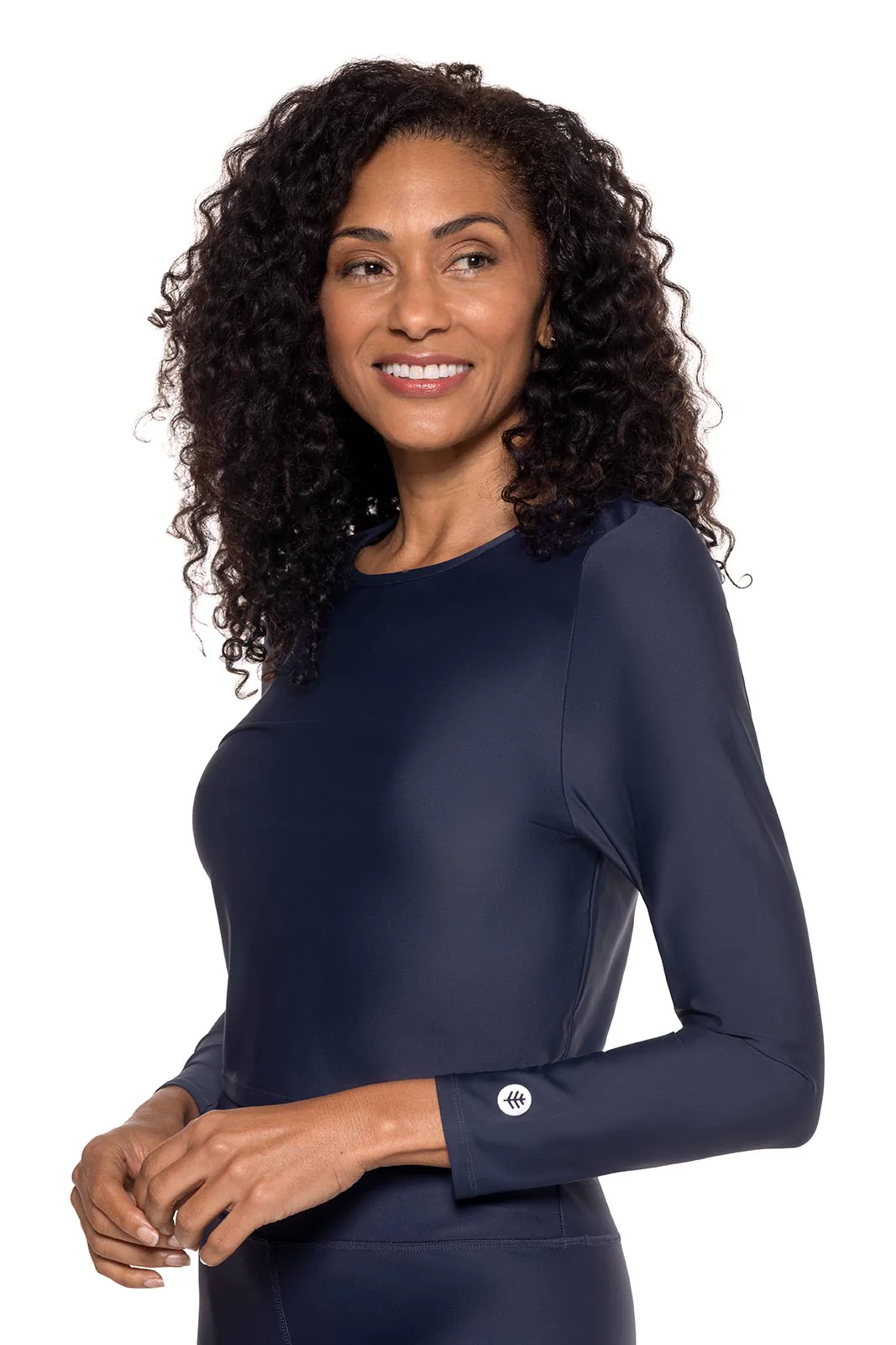 Women's Ocean Drive Cropped Rash Guard | Navy - Image 2