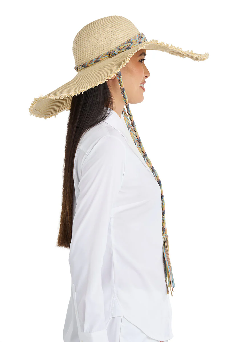 Women's Palm Coast Large Brim Floppy Sun Hat | Natural - Image 3