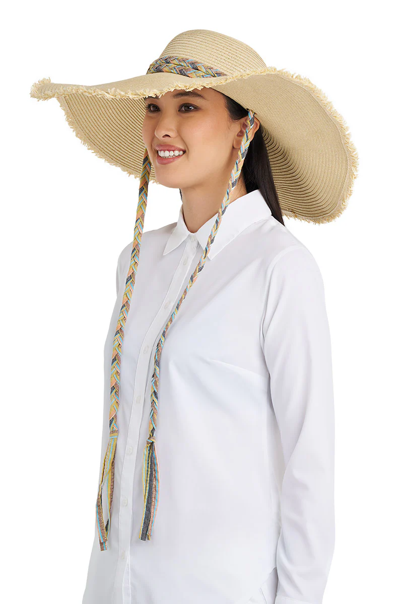 Women's Palm Coast Large Brim Floppy Sun Hat | Natural - Image 4