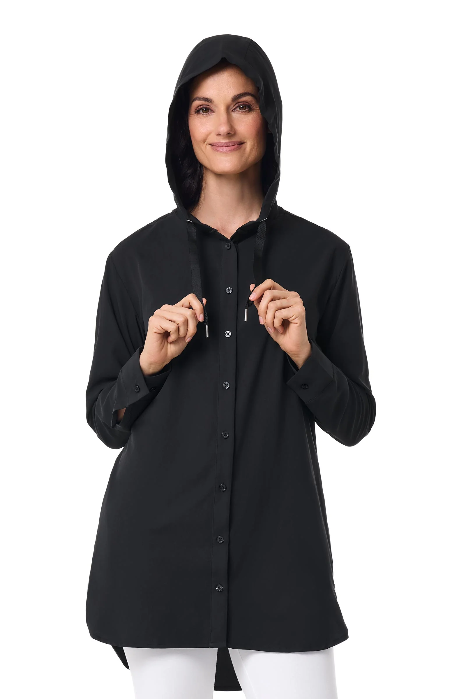 Women's Palma Aire Beach Long Sleeve Shirt | Black - Image 6