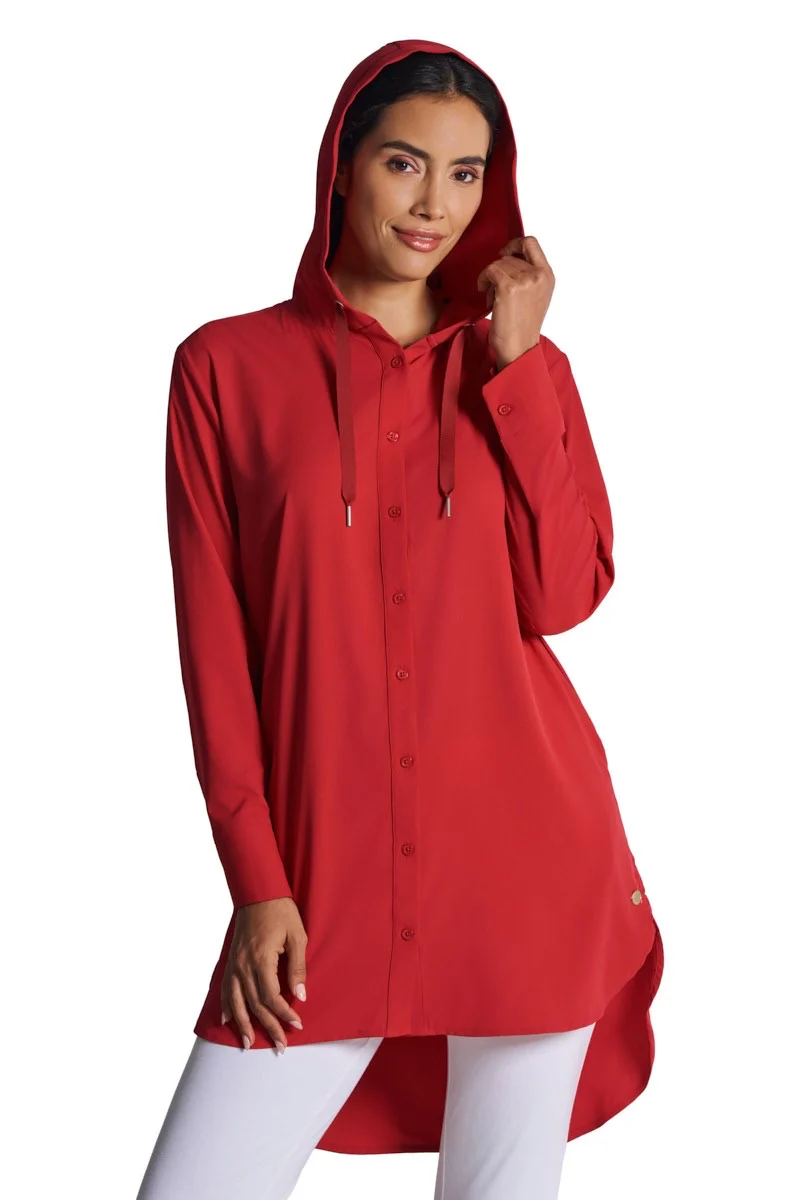 Women's Palma Aire Beach Long Sleeve Shirt | Cherry - Image 3