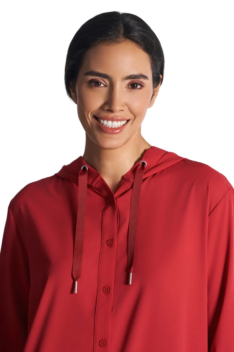 Women's Palma Aire Beach Long Sleeve Shirt | Cherry - Image 7