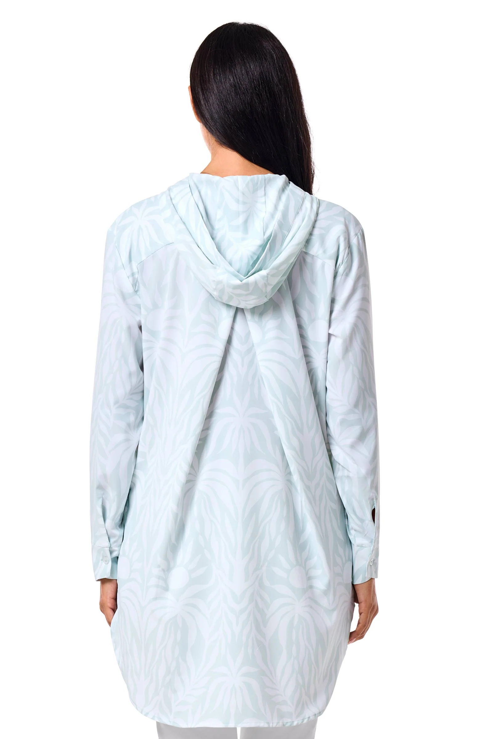 Women's Palma Aire Beach Long Sleeve Shirt | Misty Aqua American Palm - Image 4