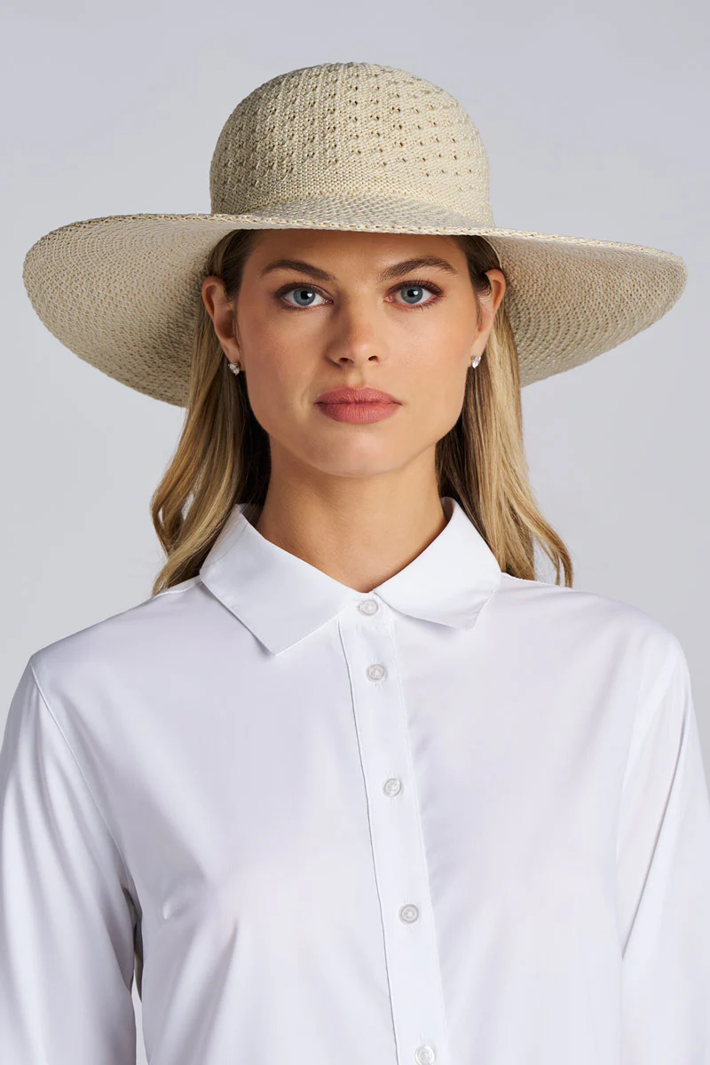Perla Packable Wide Brim Hat | Natural
