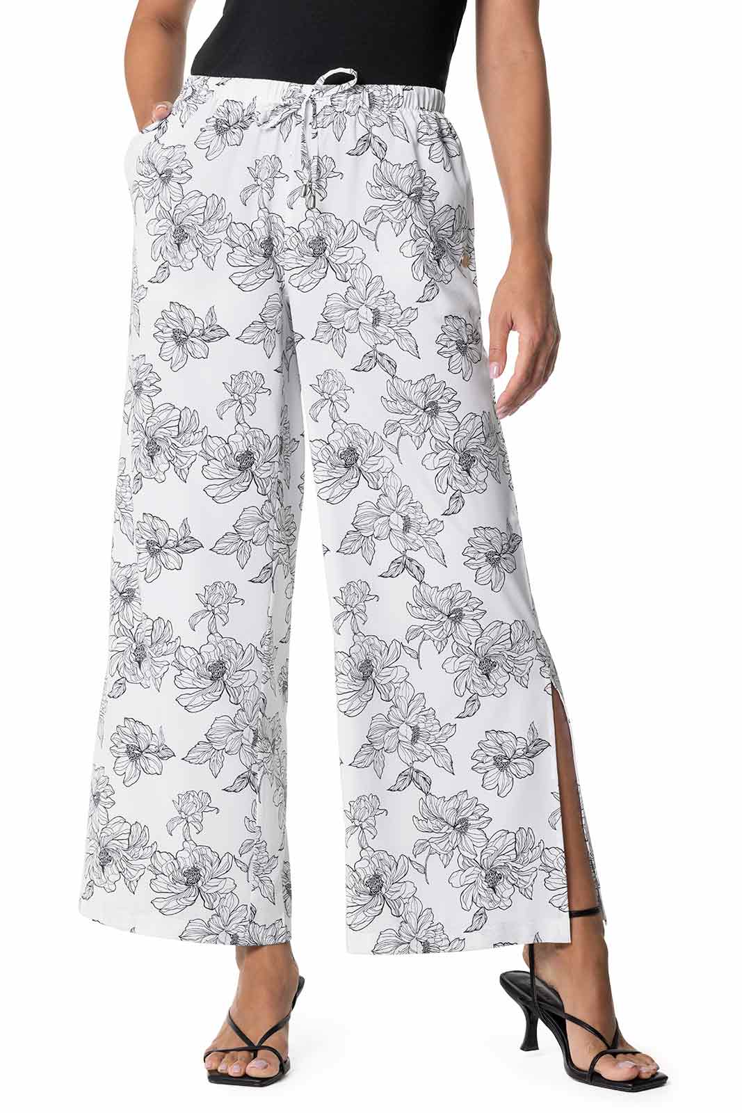 Women's Wide Leg Pants with Side Slits | Clearance Parent