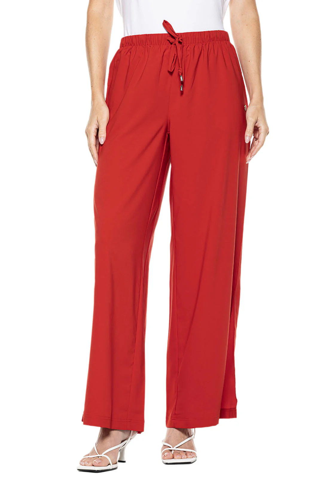 Women's Wide Leg Pants with Side Slits | Clearance Parent - Image 2