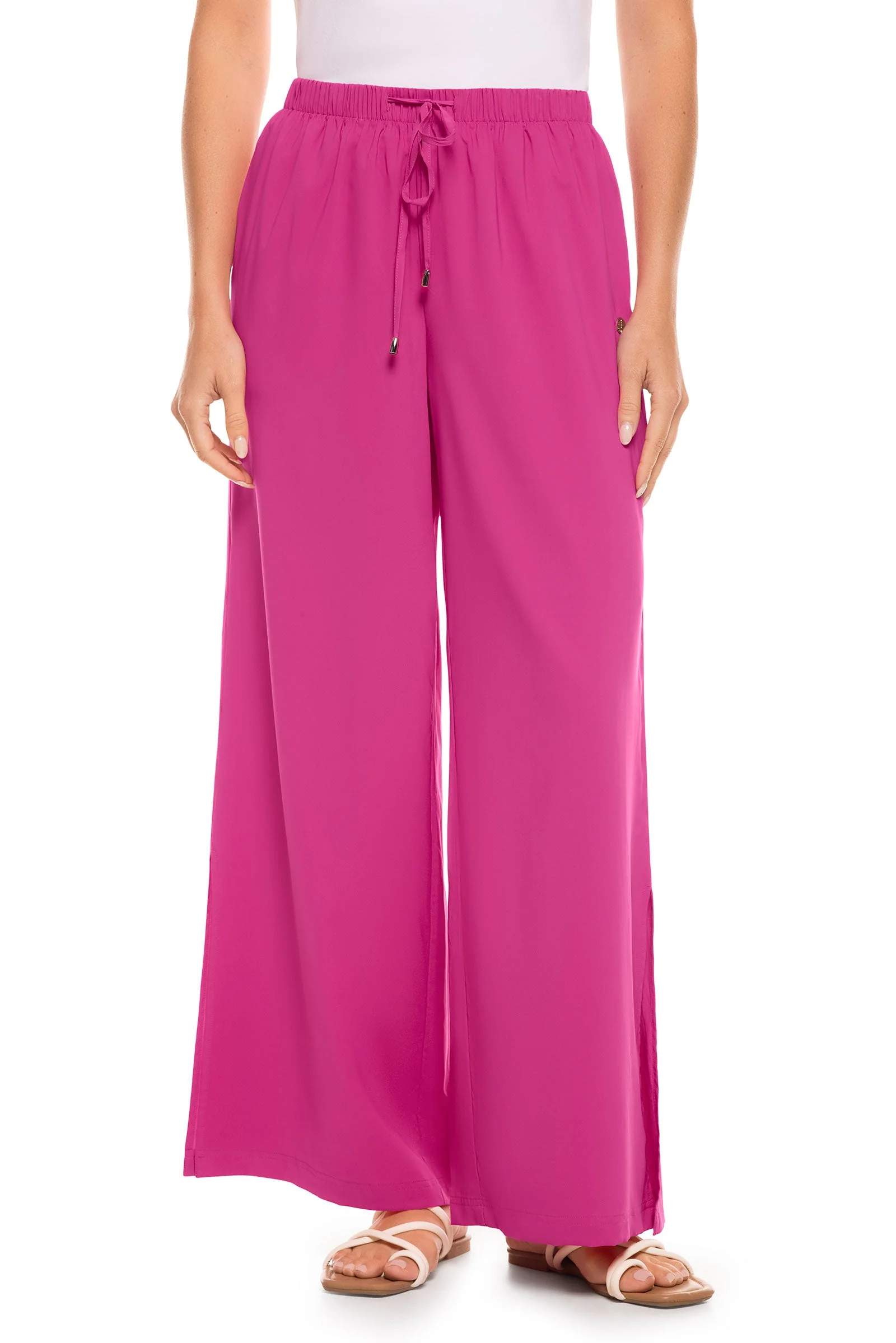Women's Wide Leg Pants with Side Slits | Clearance Parent - Image 7