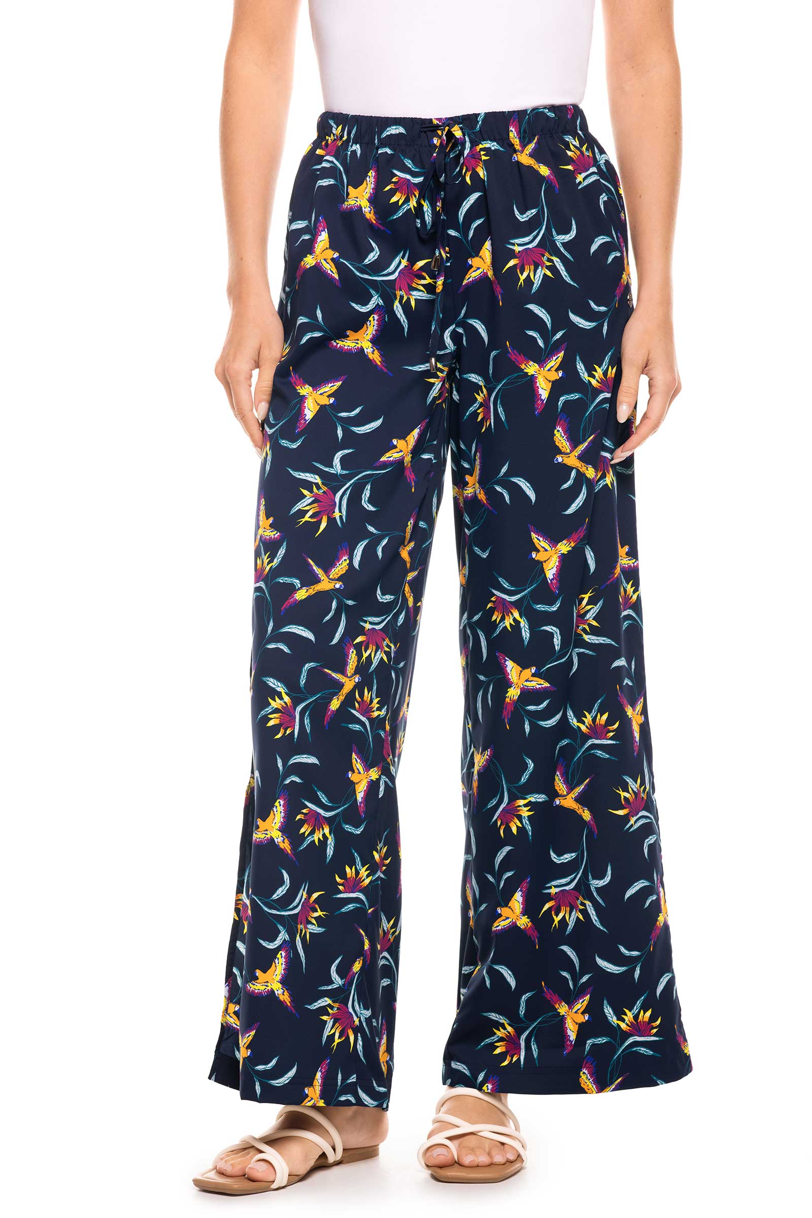 Women's Wide Leg Pants with Side Slits | Clearance Parent - Image 8