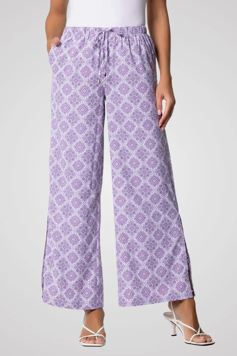 Women's Wide Leg Pants with Side Slits | Clearance Parent - Image 9