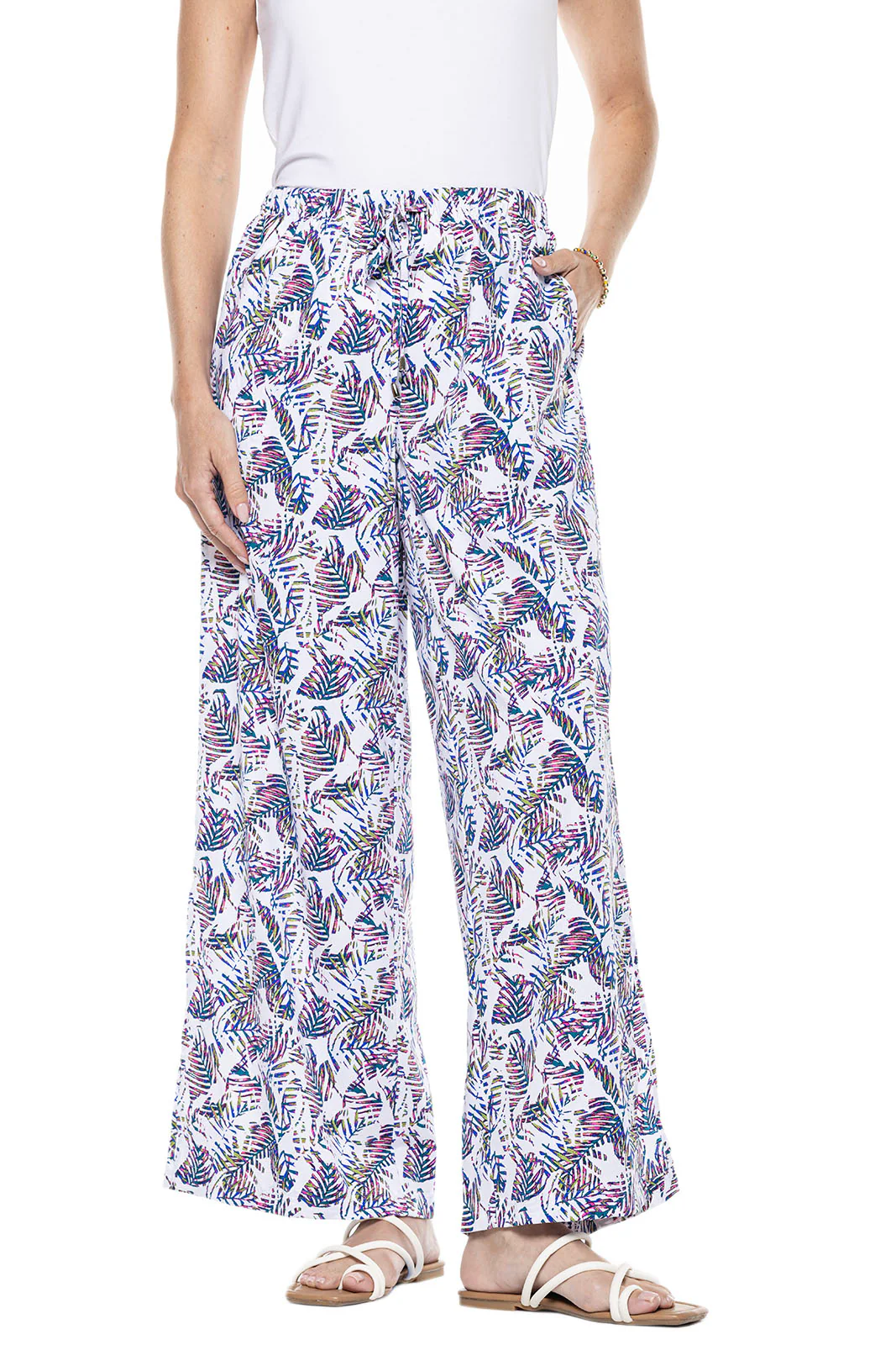 Women's Wide Leg Pants with Side Slits| Regular Parent - Image 14