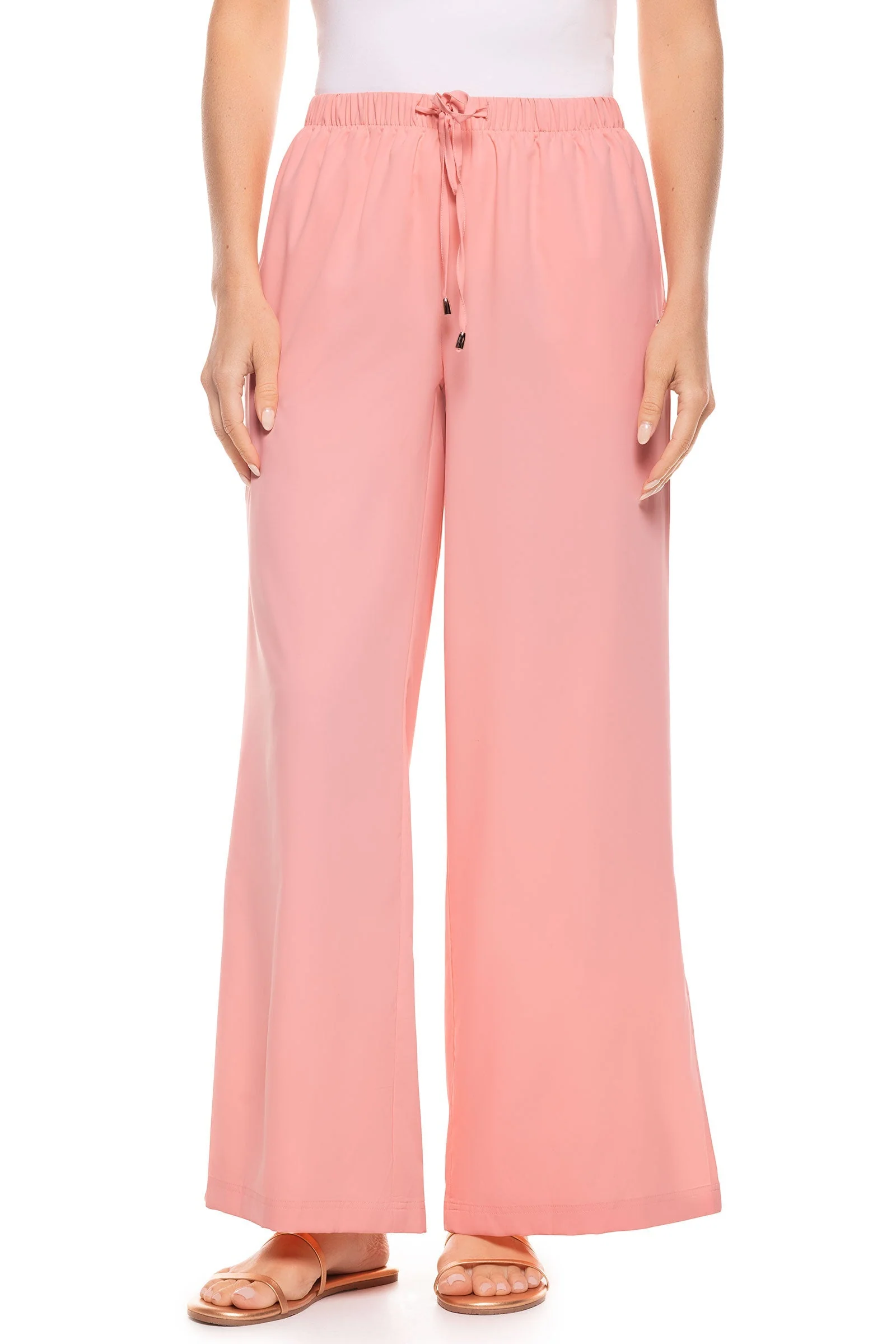 Women's Wide Leg Pants with Side Slits| Regular Parent - Image 22