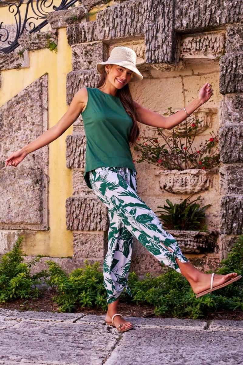 Women's Wide Leg Pants with Side Slits| Regular Parent - Image 25