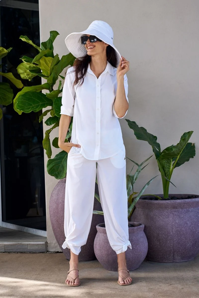 Women's Petra Wide Leg Pant | White - Image 11