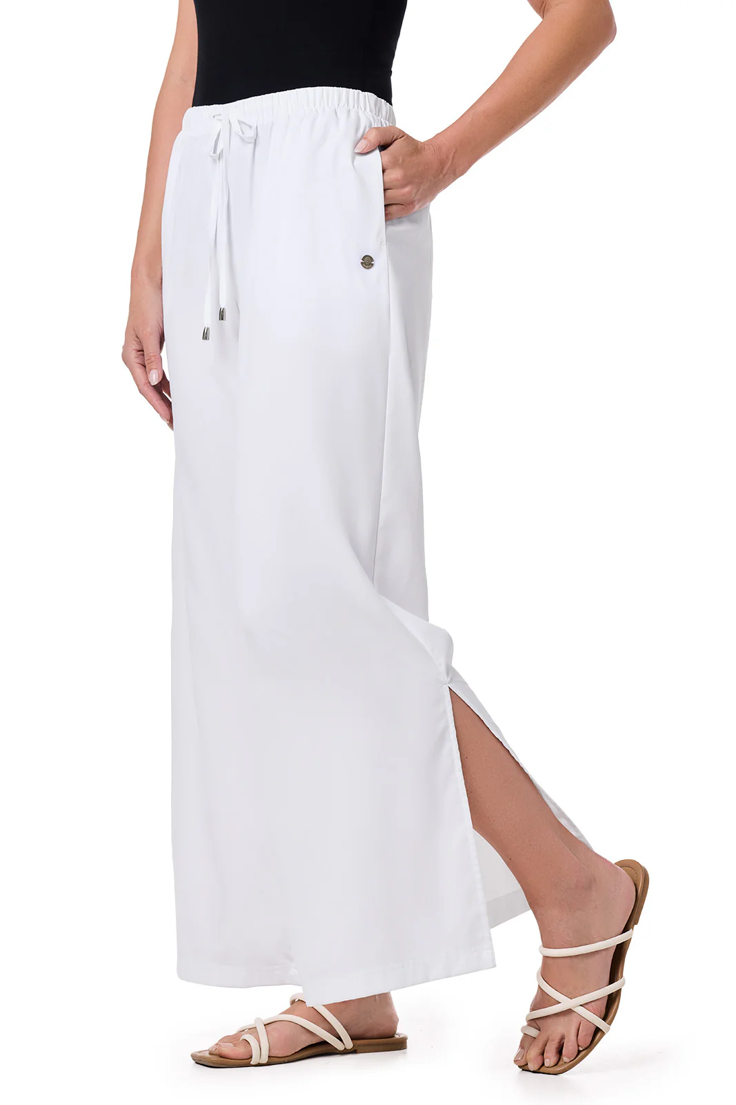 Women's Petra Wide Leg Pant | White - Image 4