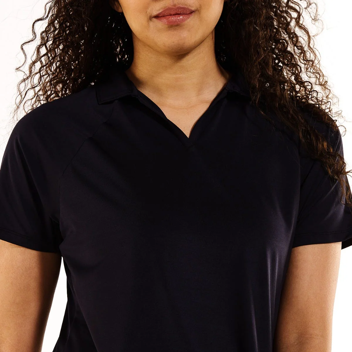 Womens Resort Short Sleeve Polo | Black - Image 2