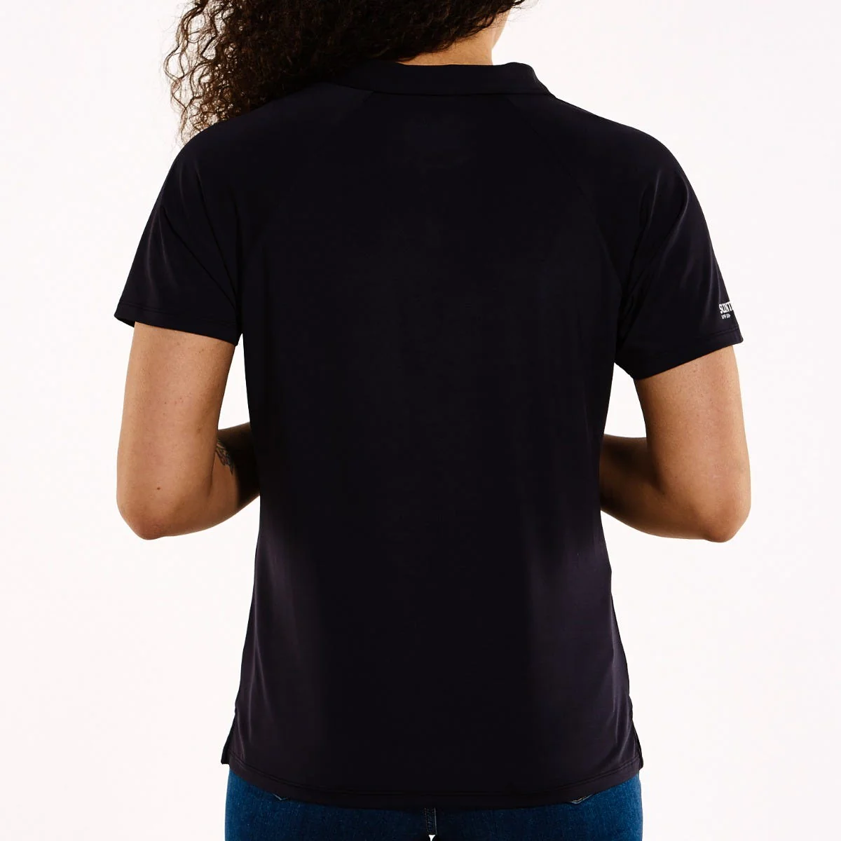 Womens Resort Short Sleeve Polo | Black - Image 3