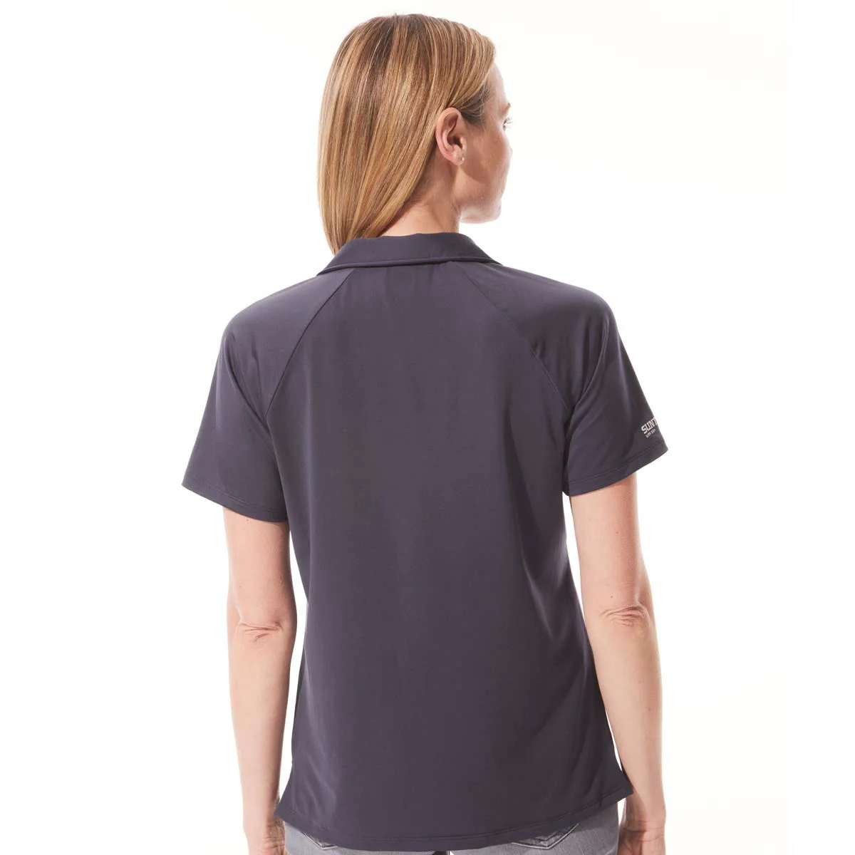 Womens Resort Short Sleeve Polo | Charcoal - Image 2