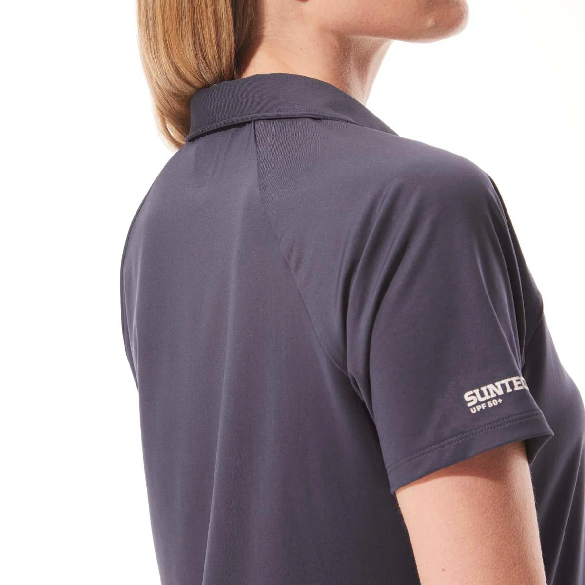 Womens Resort Short Sleeve Polo | Charcoal - Image 3
