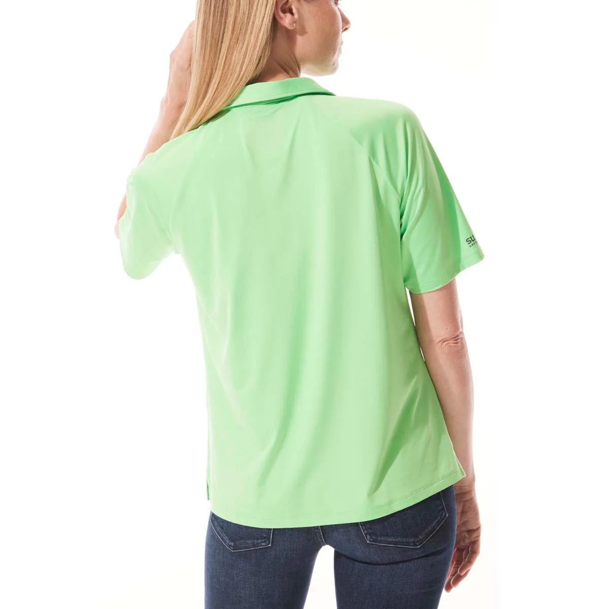 Womens Resort Short Sleeve Polo | Turf Green - Image 3