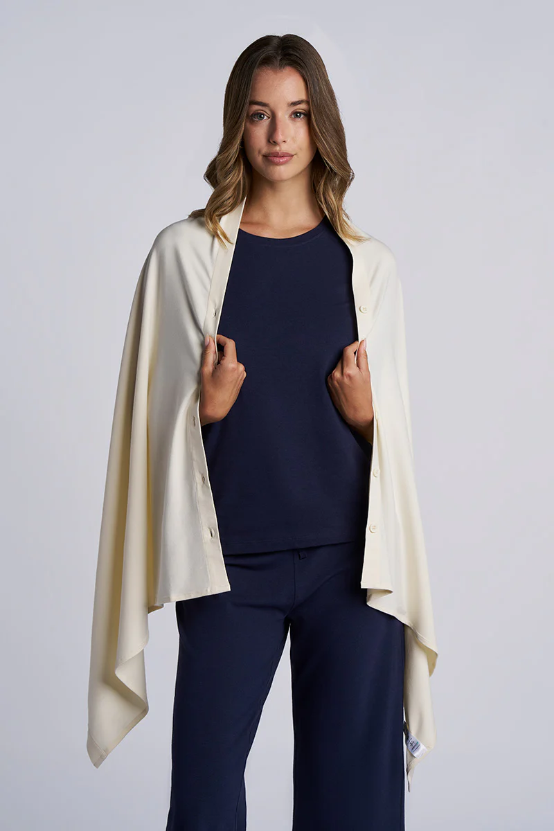 Women's Revilla Button-Up Convertible Wrap | Vanilla - Image 6