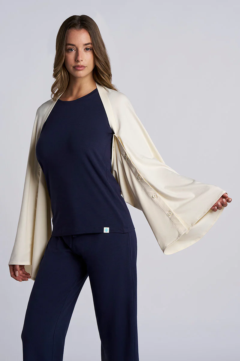Women's Revilla Button-Up Convertible Wrap | Vanilla - Image 7