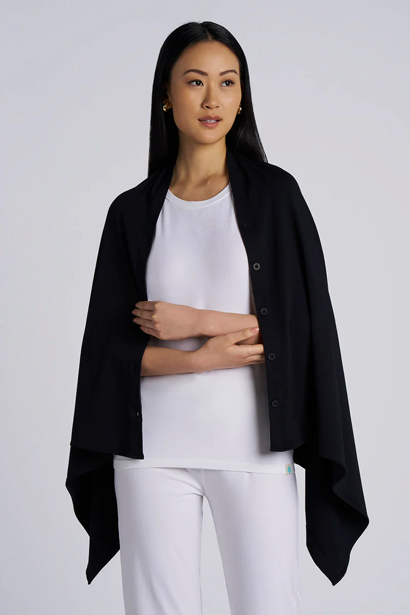 Women's Revilla Button-Up Convertible Wrap | Black - Image 4