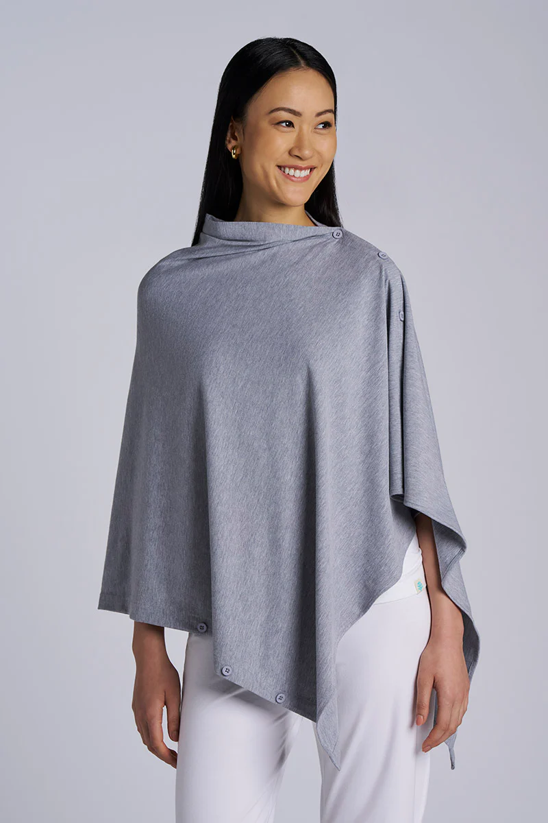 Women's Revilla Button-Up Convertible Wrap | Grey Heather - Image 2