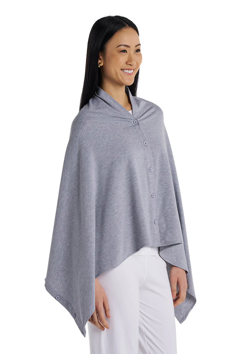 Women's Revilla Button-Up Convertible Wrap | Grey Heather - Image 6