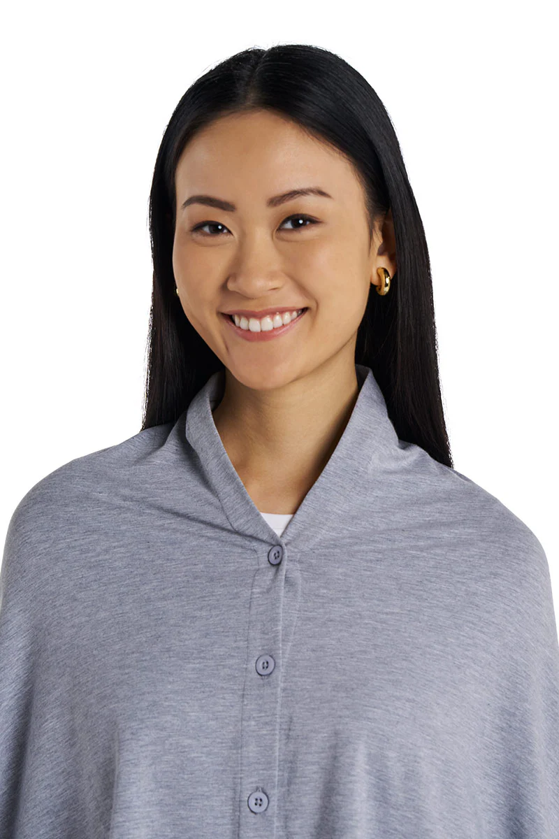 Women's Revilla Button-Up Convertible Wrap | Grey Heather - Image 8