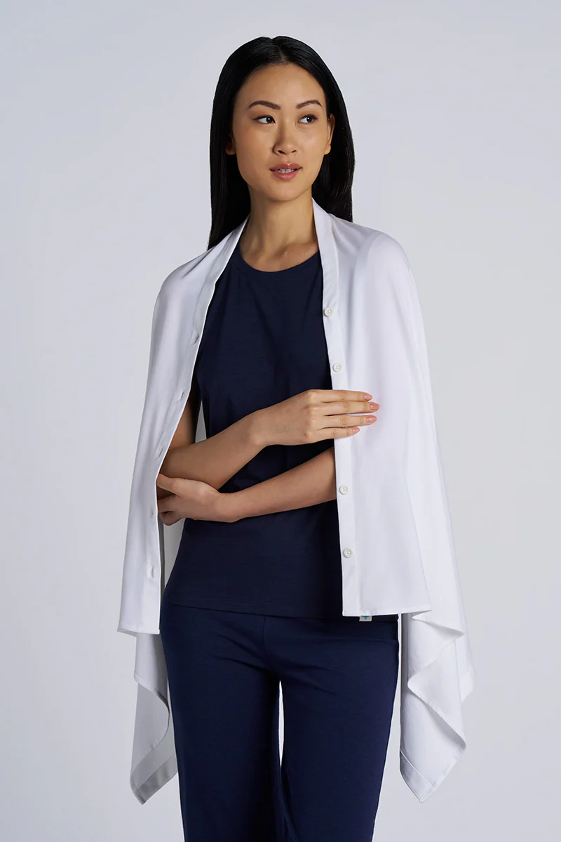 Women's Revilla Button-Up Convertible Wrap | White - Image 4