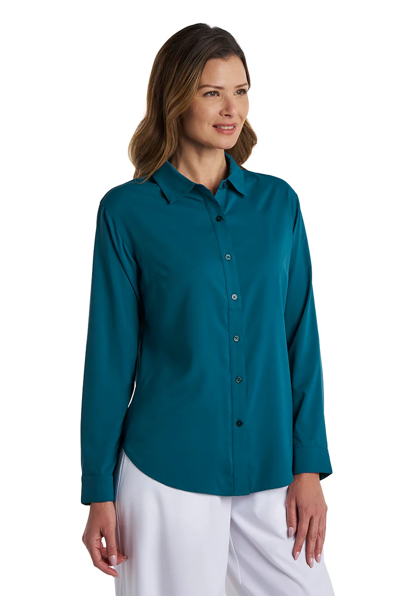 Women's Rhodes Long Sleeve Shirt | Transformative Teal - Image 4