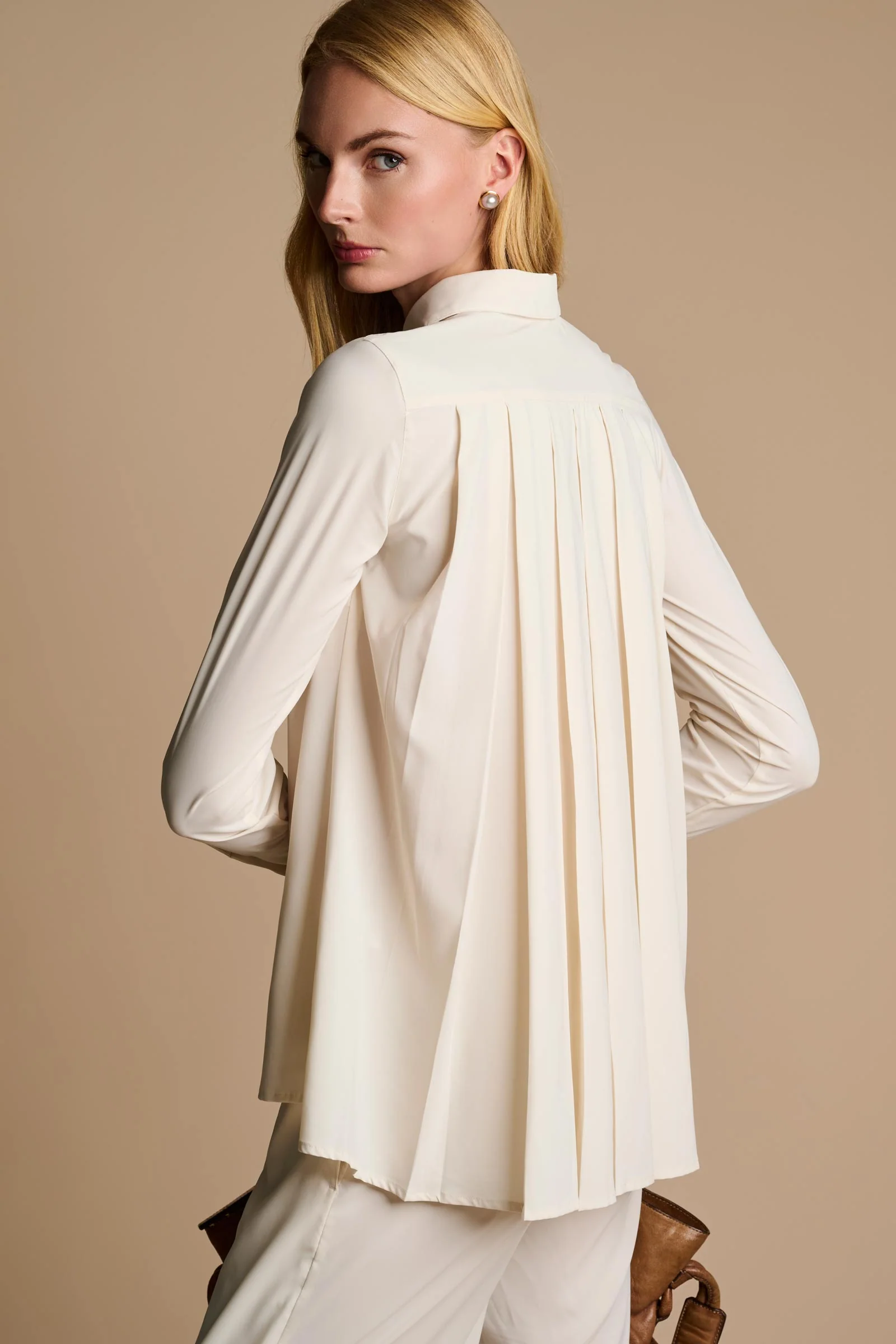 Rhodes Pleated Back Shirt | Vanilla - Image 5