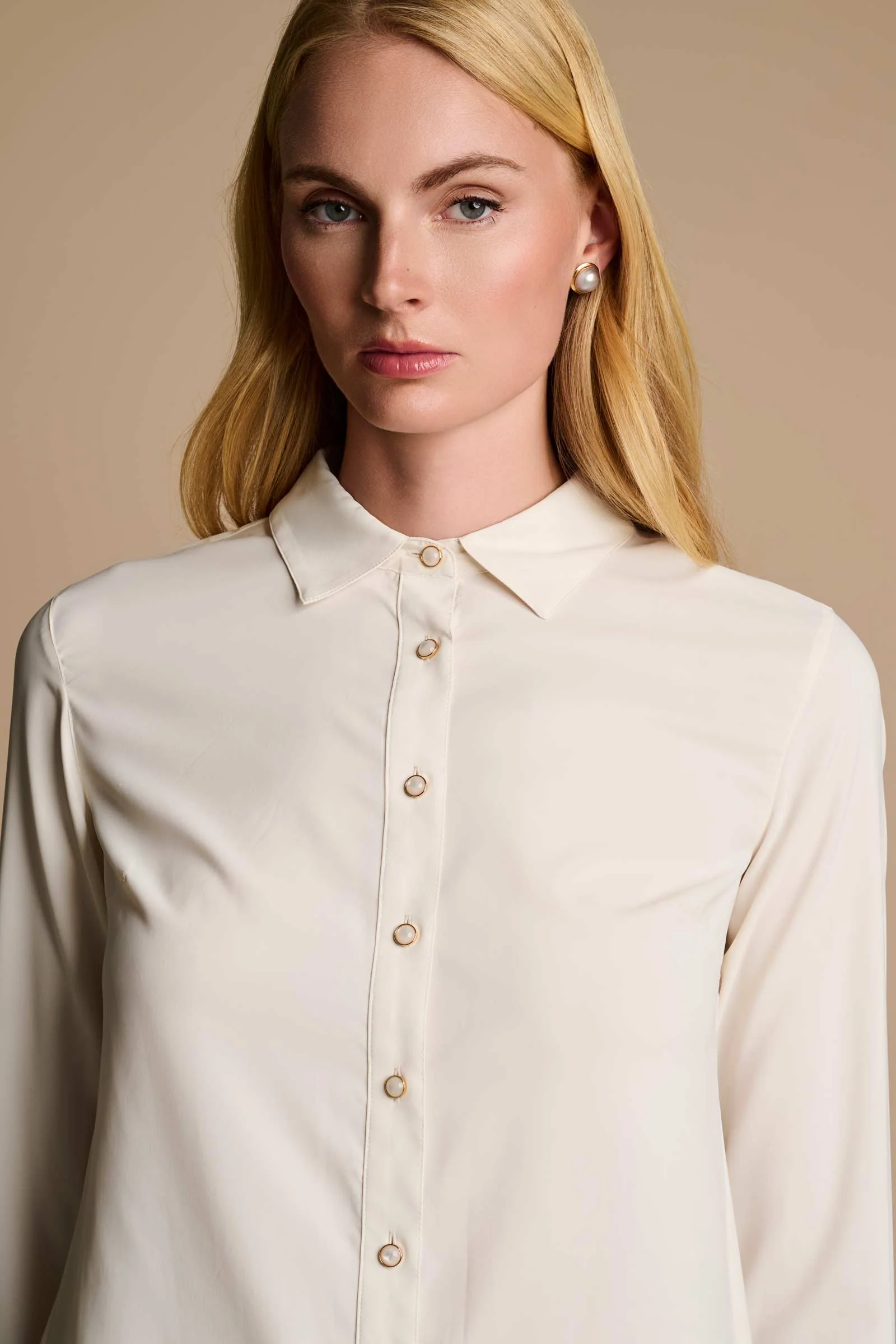 Rhodes Pleated Back Shirt | Vanilla - Image 6