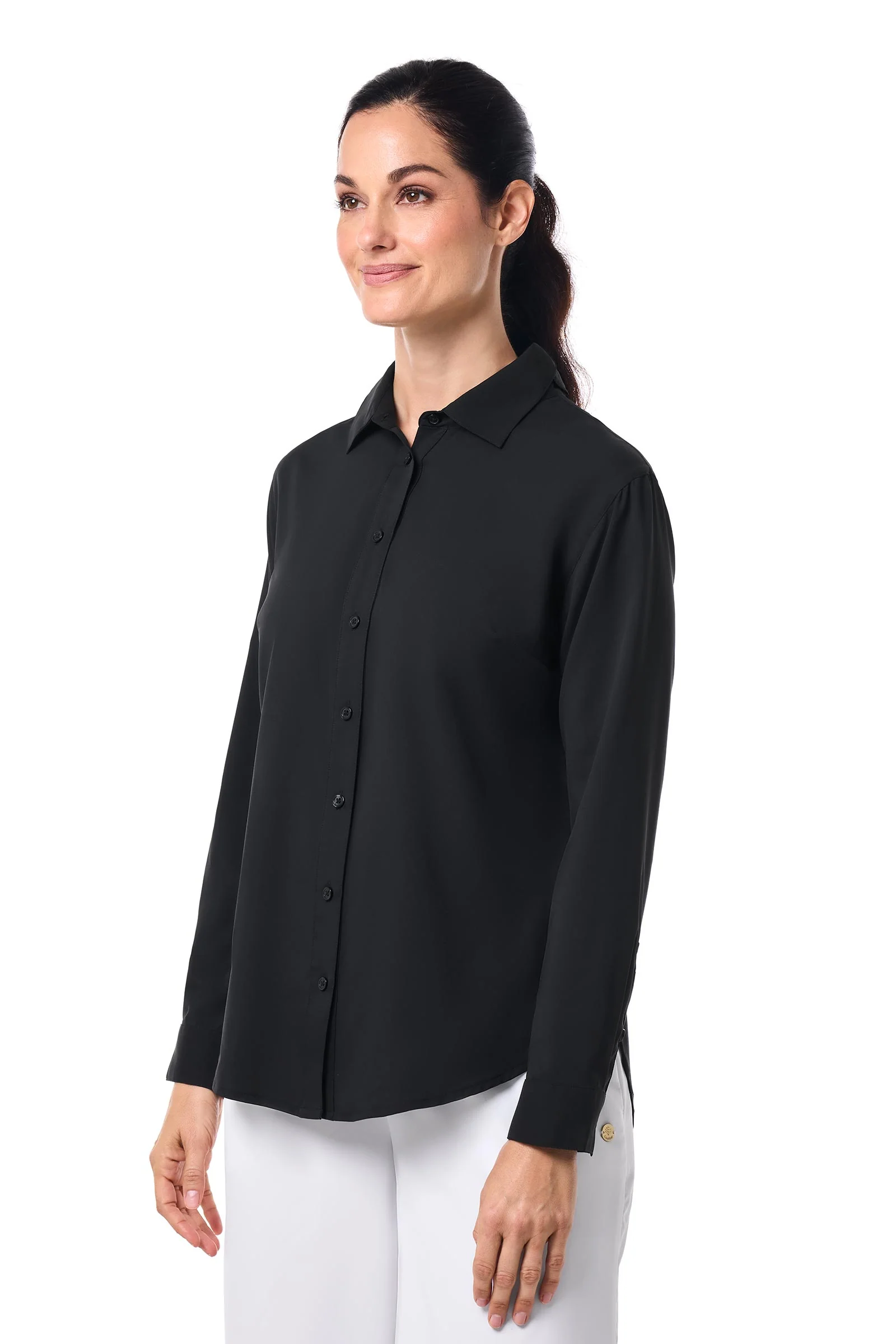 Women's Rhodes Long Sleeve Shirt | Black - Image 3