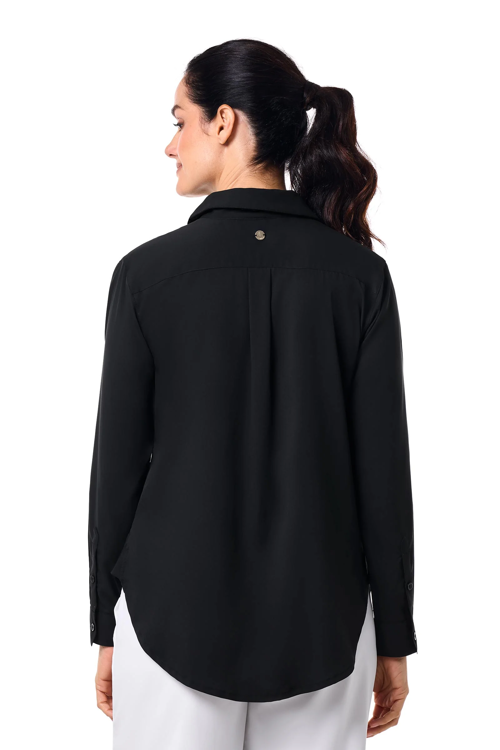 Women's Rhodes Long Sleeve Shirt | Black - Image 4
