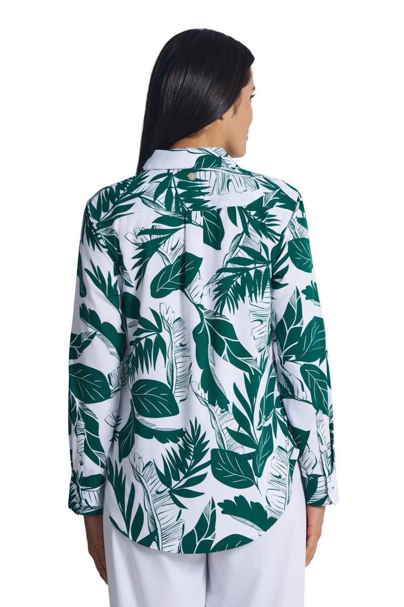 Women's Rhodes Long Sleeve Shirt | Eden Palm Paradise - Image 2