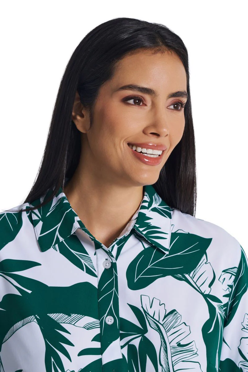 Women's Rhodes Long Sleeve Shirt | Eden Palm Paradise - Image 3